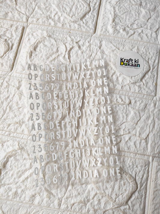 UV DTF peel-off sticker sheet with alphabet and number pattern, J141