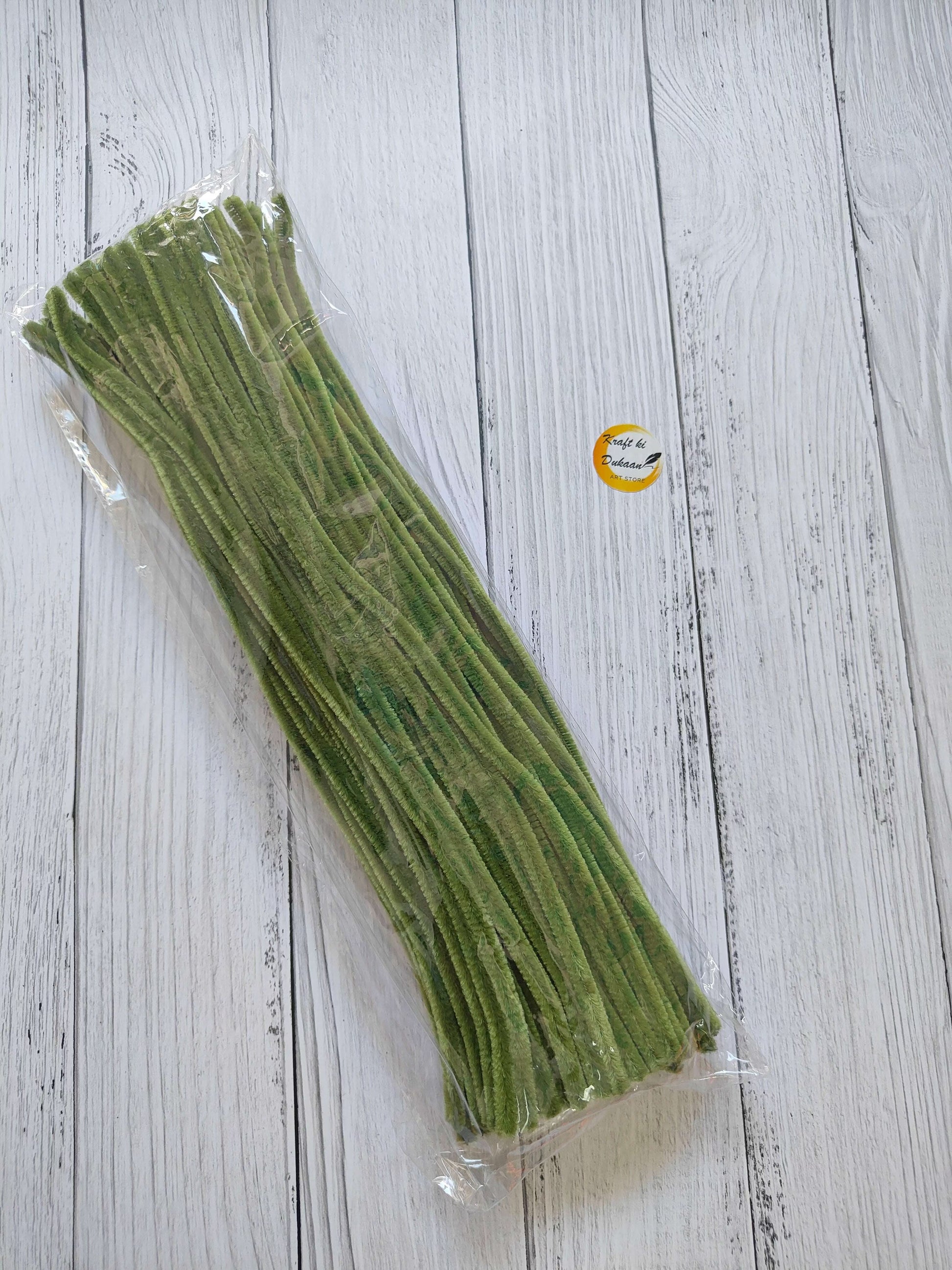 Pipe cleaner plain pack of 100, olive green