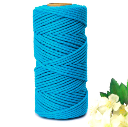 Firozi macrame cotton thread spool with tightly wound 5mm cord