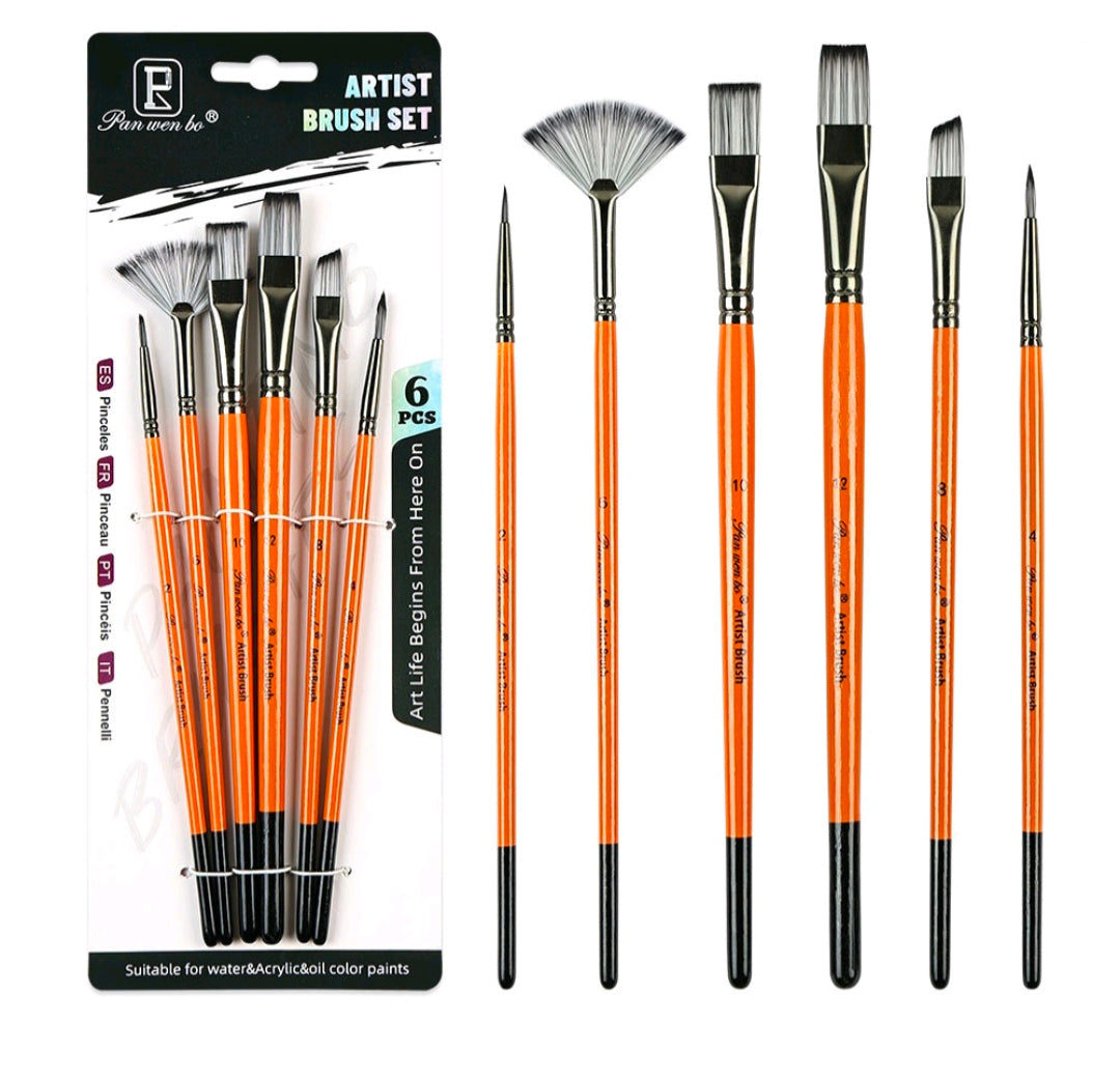 6PC Mix Paint Brush Set