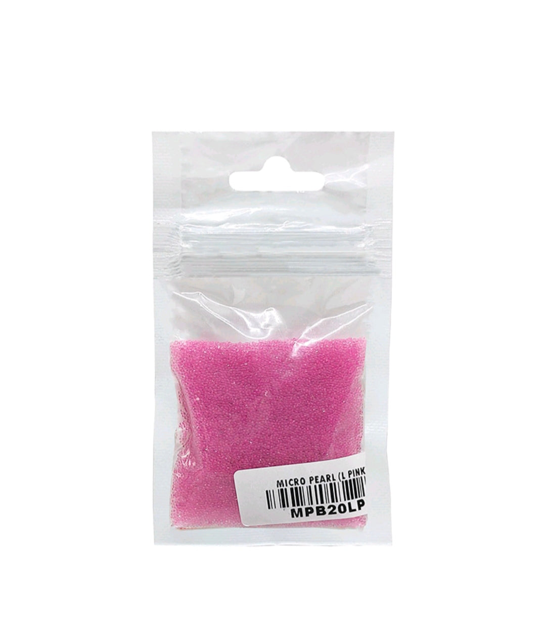 Light pink micro pearl beads in clear resealable bag, 20 g