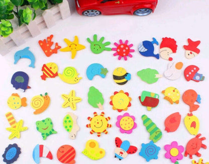 Colorful cartoon sea-life magnets: fish, octopus, crabs, starfish and turtles