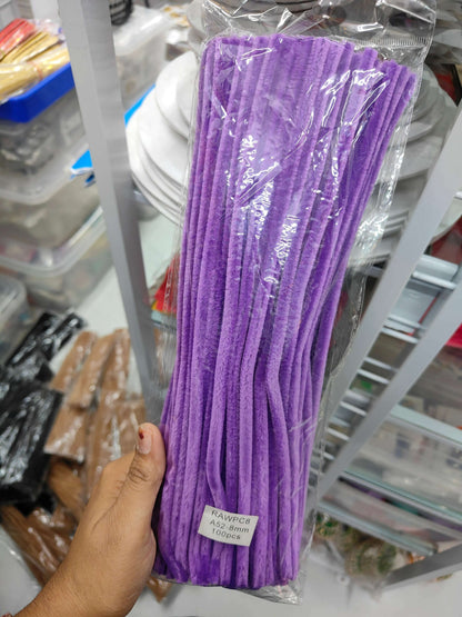 Pipe cleaners 8mm, light purple plain set (100)