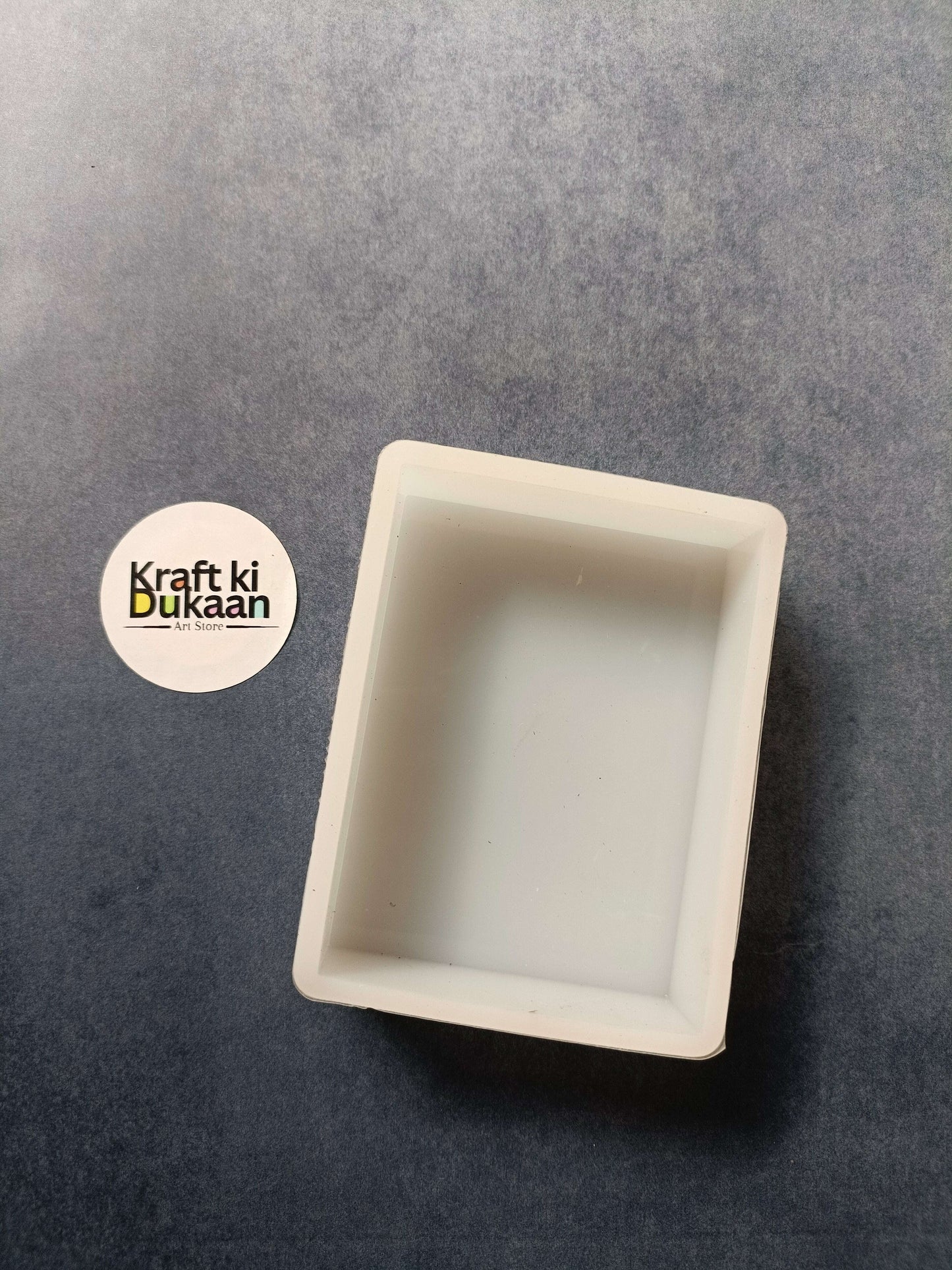 Rectangle casting mould, off-white, 6.5 x 11 cm, deep open tray