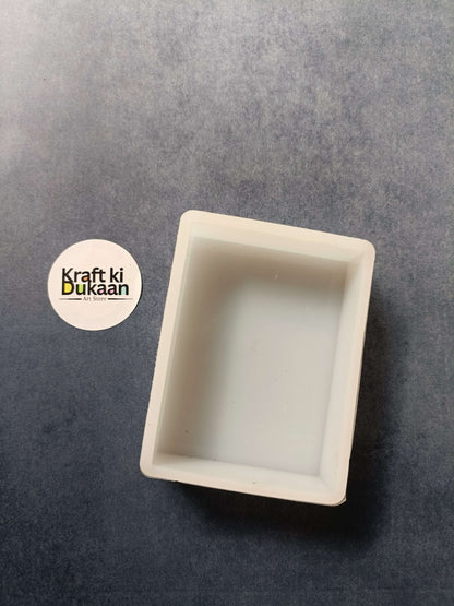 Rectangle casting mould, off-white, 6.5 x 11 cm, deep open tray