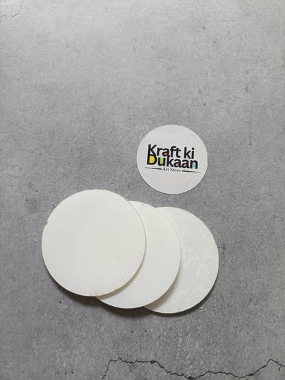 Round acrylic sheet pack of 10, white clear circular sheets shown