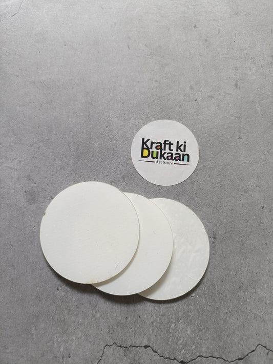Round acrylic sheet pack of 10, white clear circular sheets shown