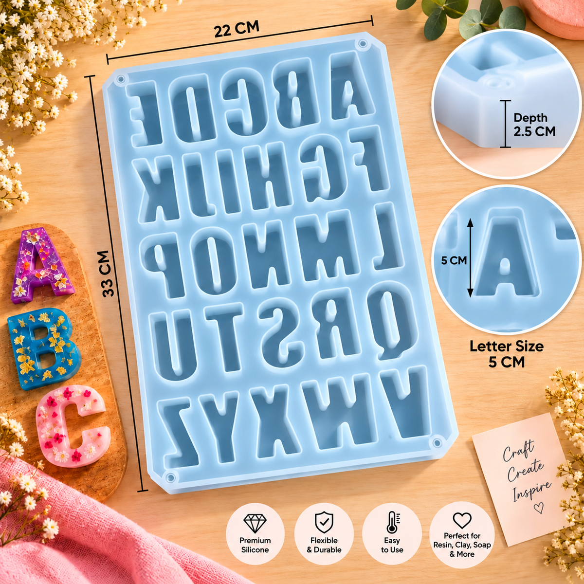 BIG Size Alphabet Mould