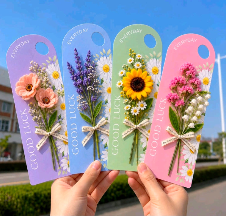 Flower Holder Card Multi Good Luck 4PC Set