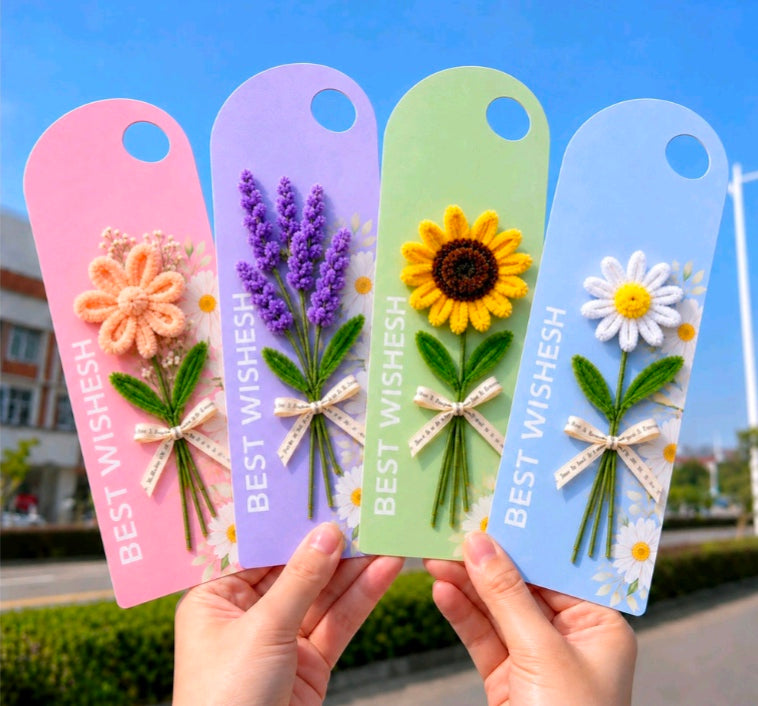 Flower Holder Card Multi Best Wishes 4PC Set