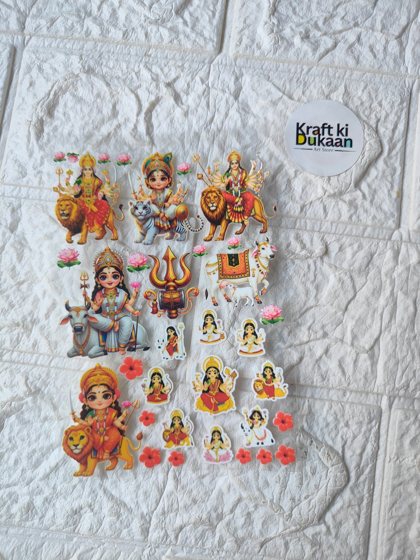 UV DTF peel-off sticker sheet with colorful cartoon animal and girl character designs