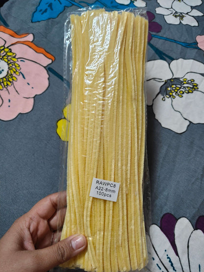 Pipe cleaners 8mm, lemon yellow plain set (100)