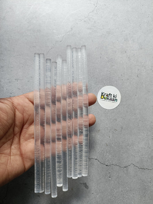 Pack of 100 thin hot glue sticks, clear translucent cylindrical sticks