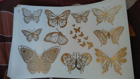 A5 Gold Embossed Sticker Sheet H74