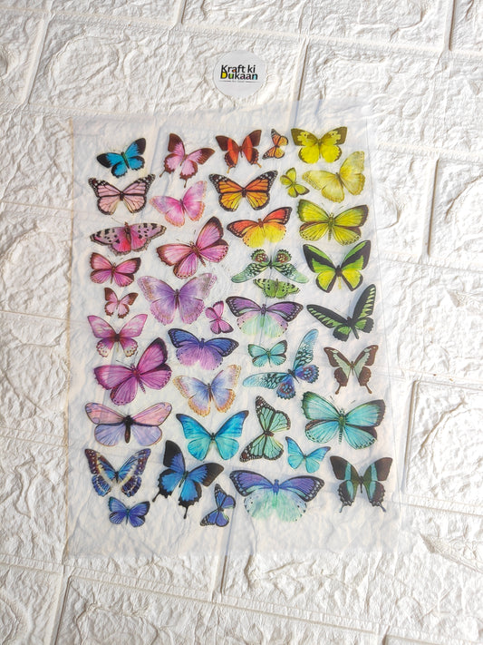 A4 insert sheet with colorful butterfly illustrations