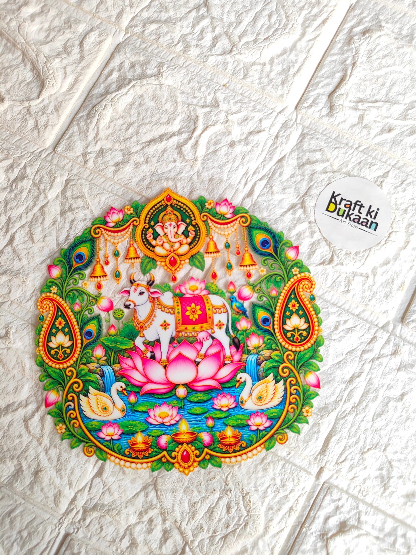 Thali Round Peel off sticker T8