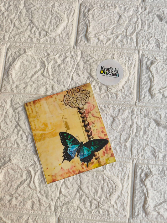 Mini colour sticker sheet with multicolored butterfly design