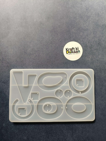 12-cavity jewelry mould, rectangular white silicone resin casting tray with multiple shapes