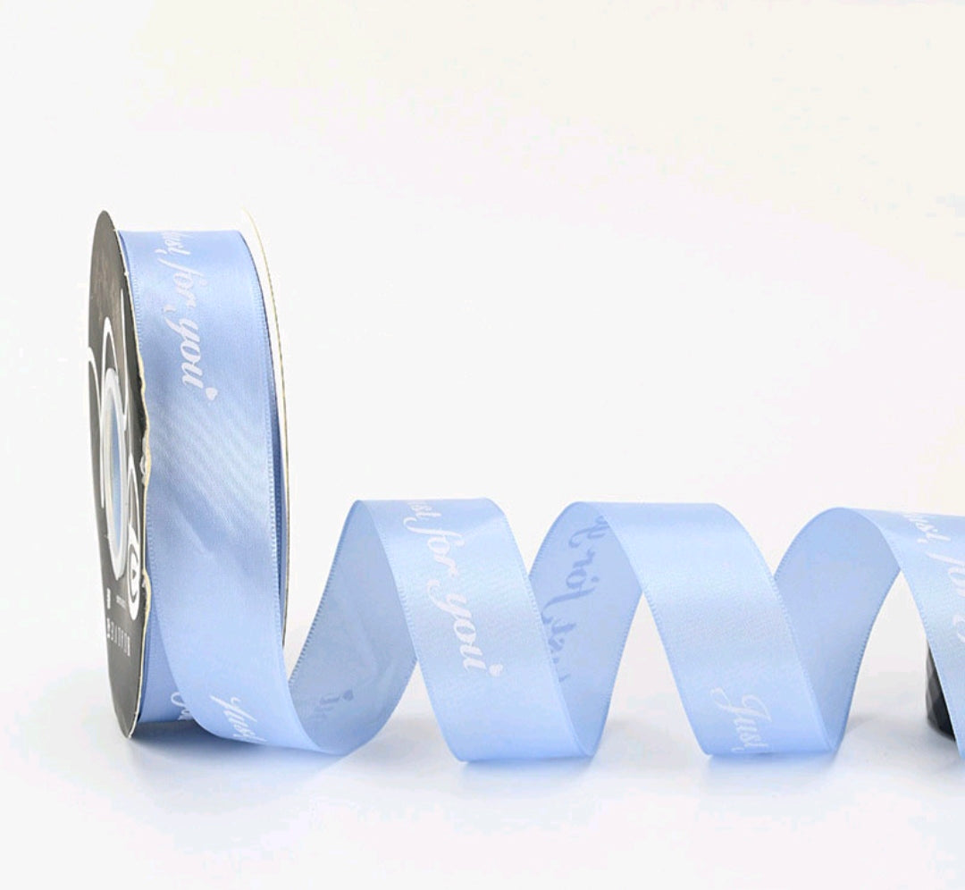 Light blue Korean ribbon, 2.5cm wide, 33m roll