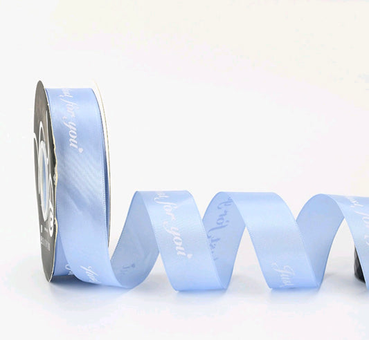 Light blue Korean ribbon, 2.5cm wide, 33m roll