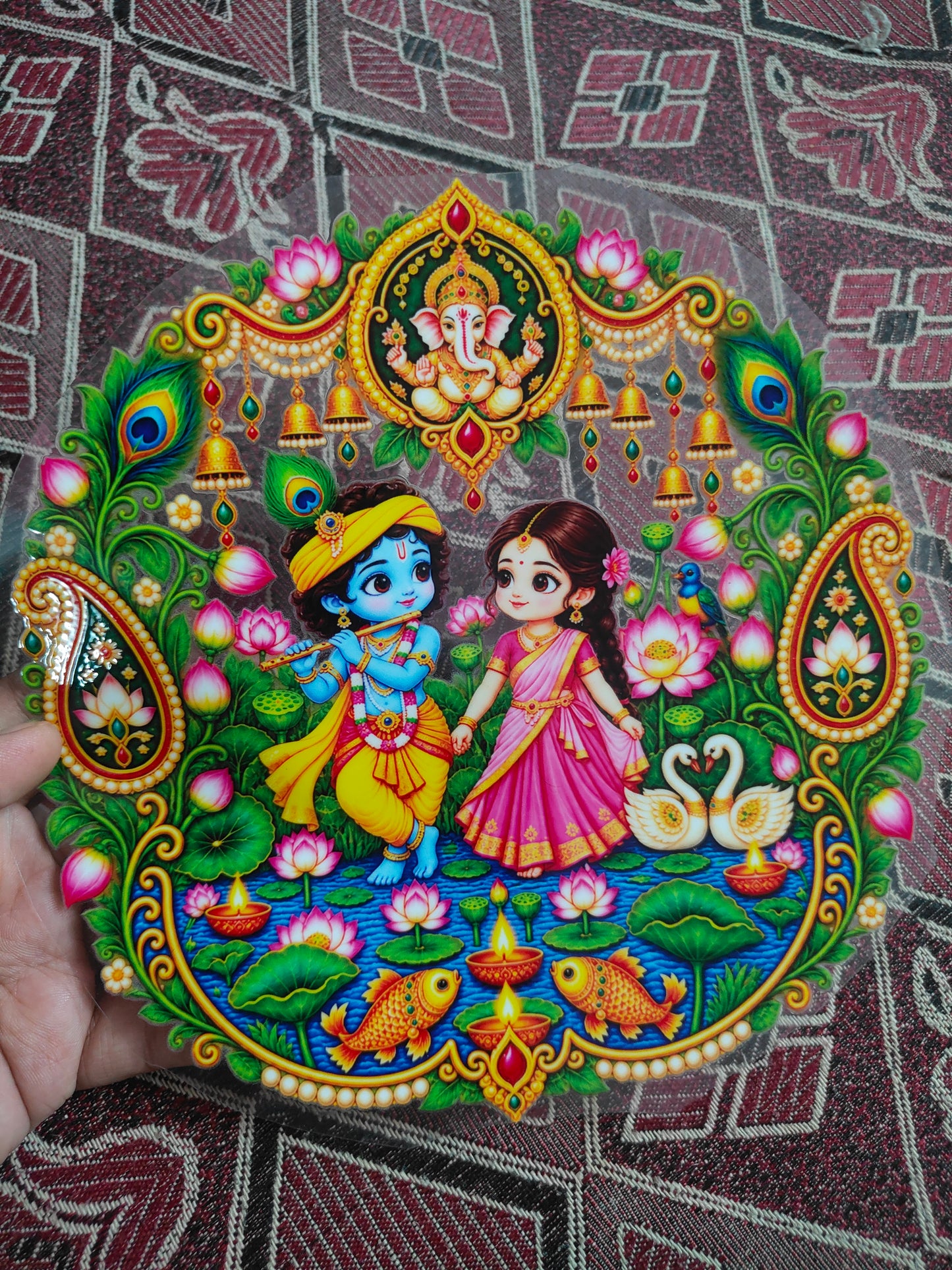 Thali Round Peel off sticker T22
