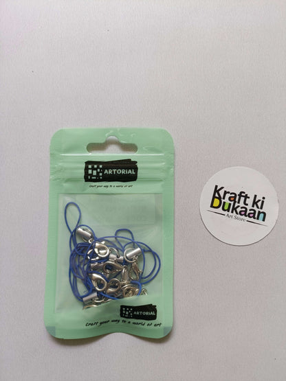 Sea green pouch keychain set with blue rope and silver lobster clasps