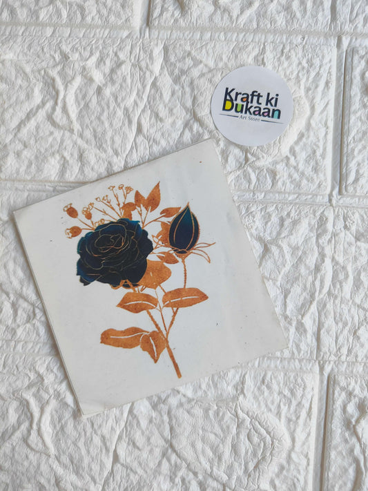 Mini colour sticker sheet with floral rose and leaf design