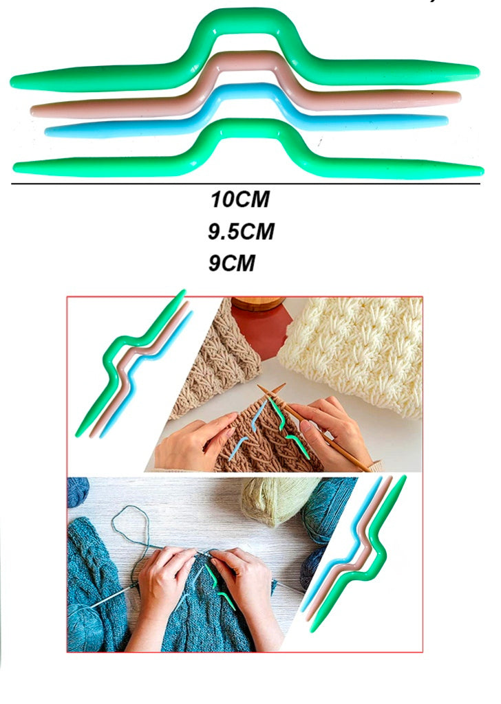 Plastic Twisted Needles Pack of 3
