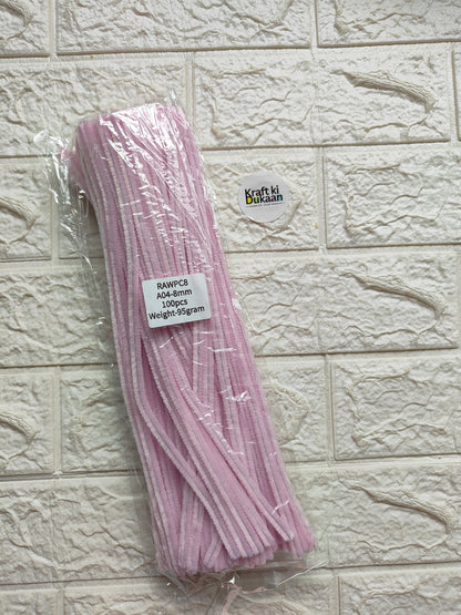 Light lavender pipe cleaner stems, plain, 8mm, sealed pack of 100 A1