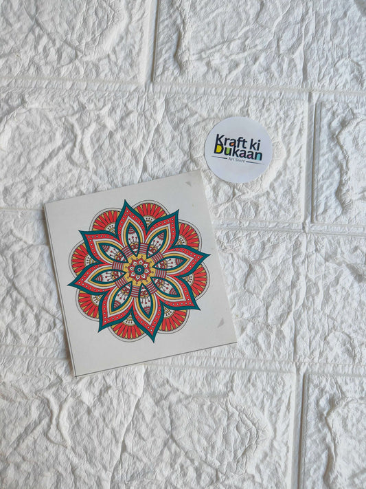 Mini colour sticker sheet: circular mandala sticker design