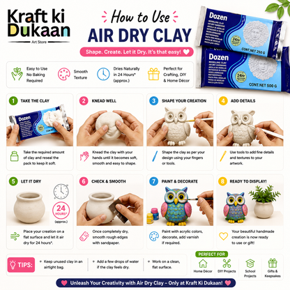 Dozen pack of white air-dry clay blocks with blue “Dozen” label