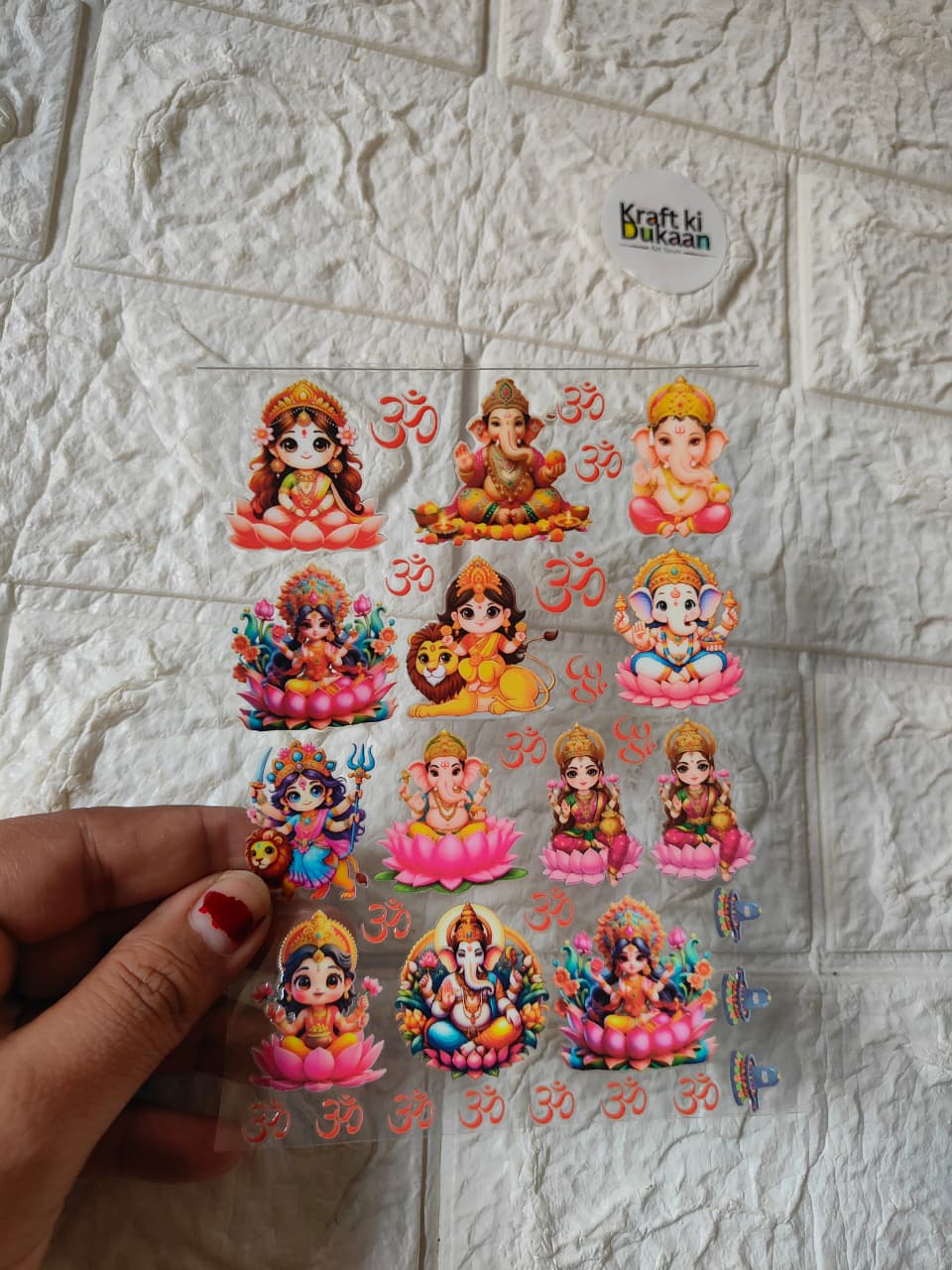 UV DTF peel-off sticker sheet with colorful goddess-style figures and floral motifs