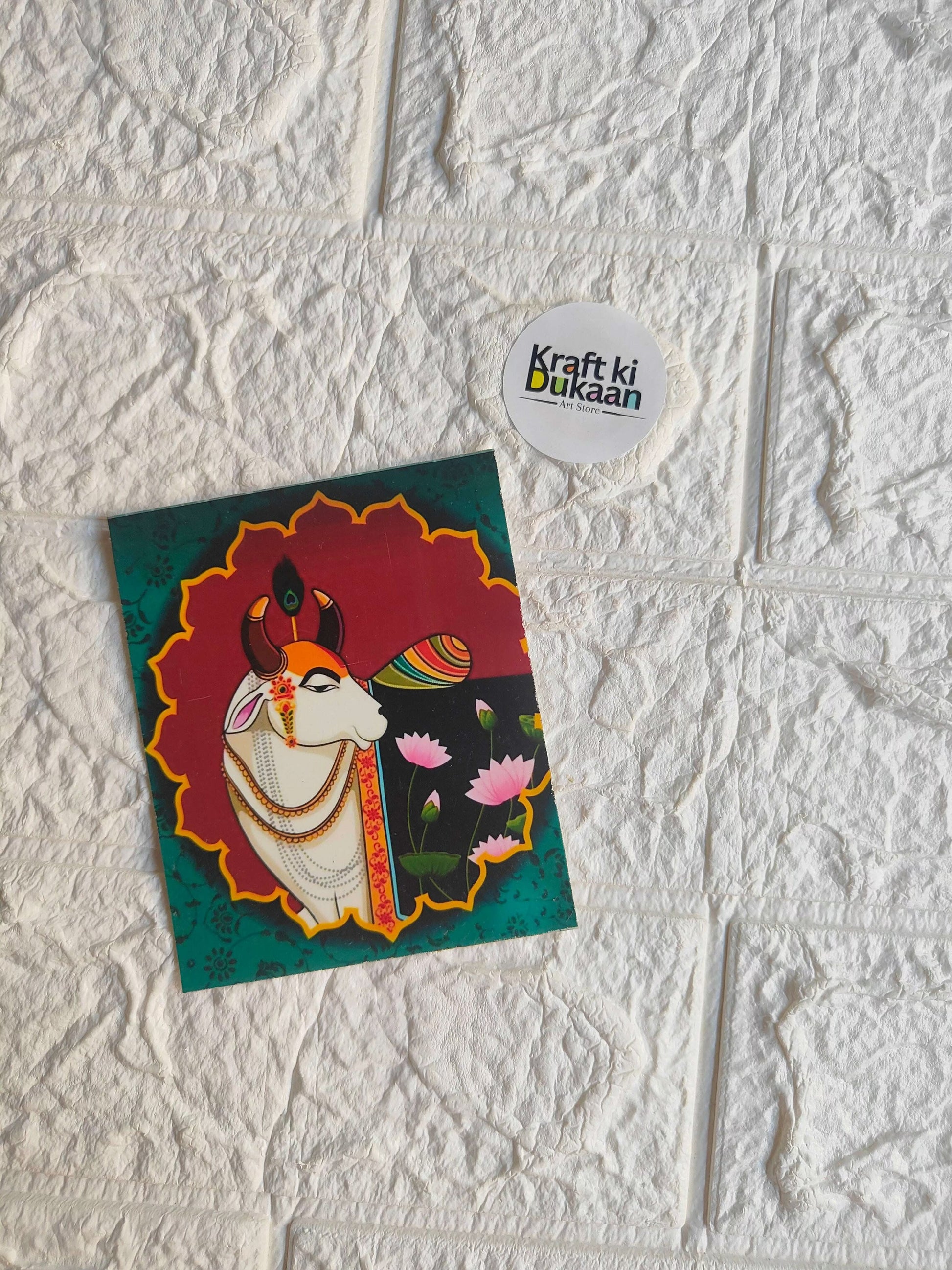 Mini colour sticker sheet with a square colorful dog design.