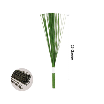 Green floral wire stick bundle, 26-gauge, bundle of 100, 12 in length