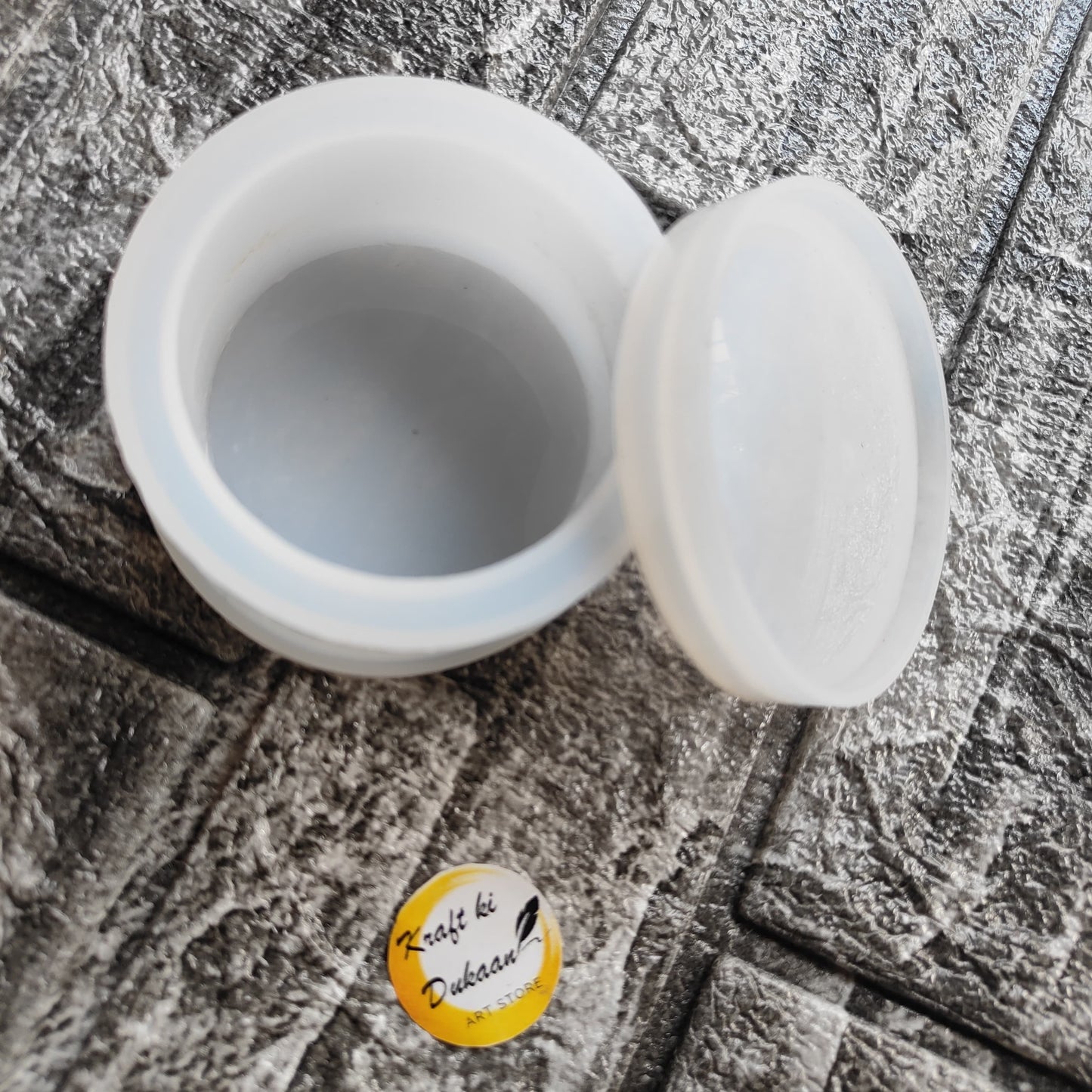 Round storage box mold by Kraft ki Dukaan for creating versatile and durable silicone containers
