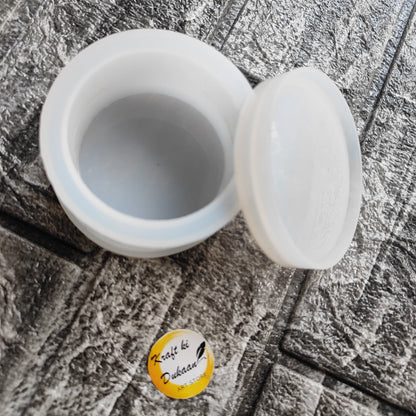 Round storage box mold by Kraft ki Dukaan for creating versatile and durable silicone containers