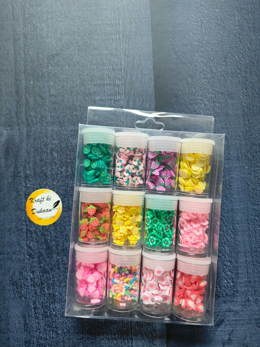 DIY Beads Multi Box: glass jars with green, pink, yellow, purple & patterned beads