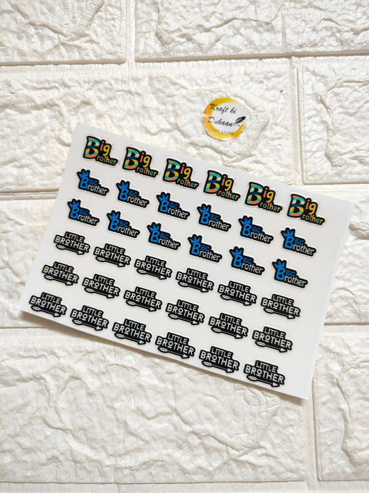UV DTF peel-off sticker sheet J62, multiple Little Brother and Big Brother logos