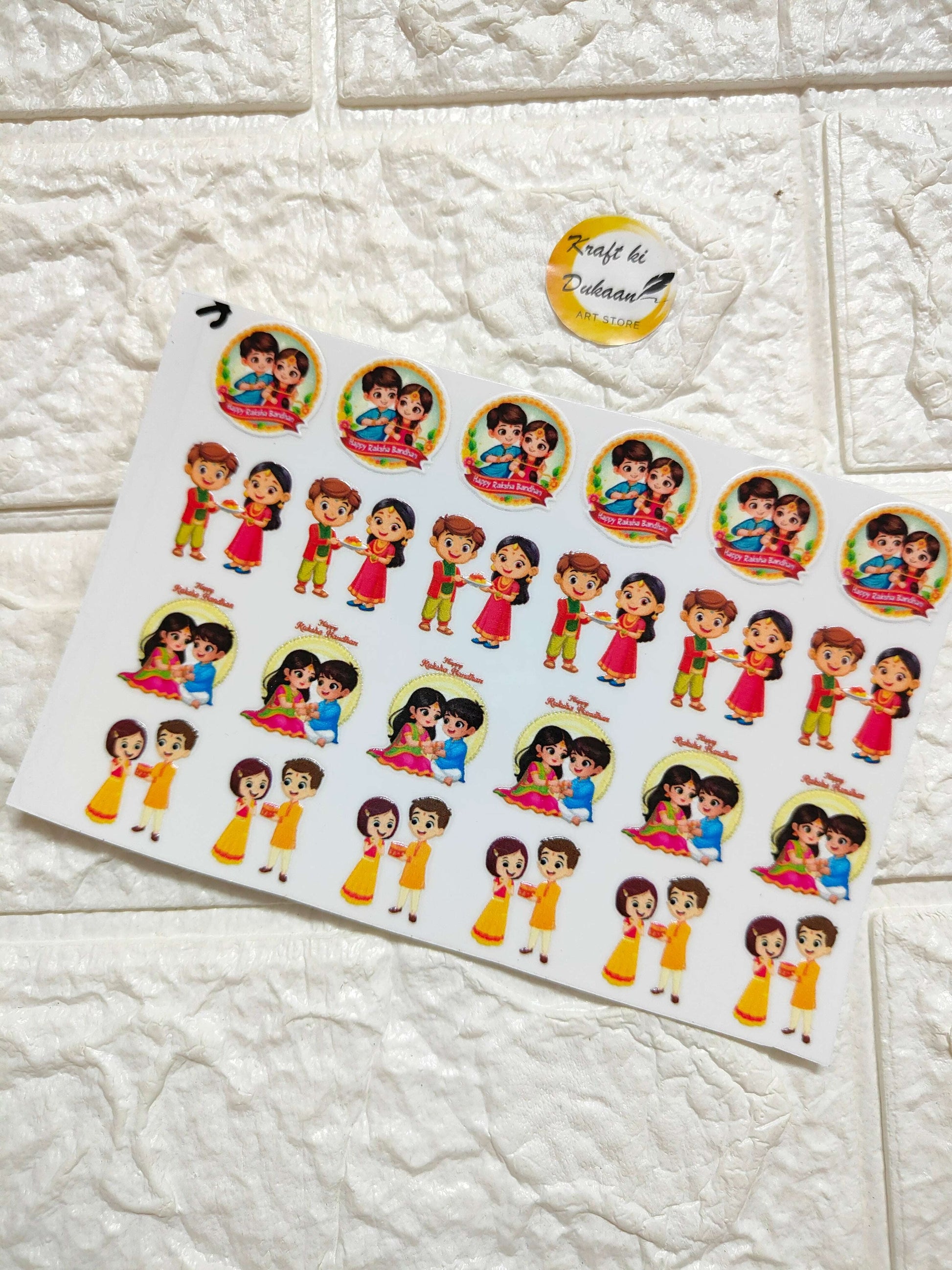 UV DTF peel-off sticker sheet J66 with colorful cartoon children characters