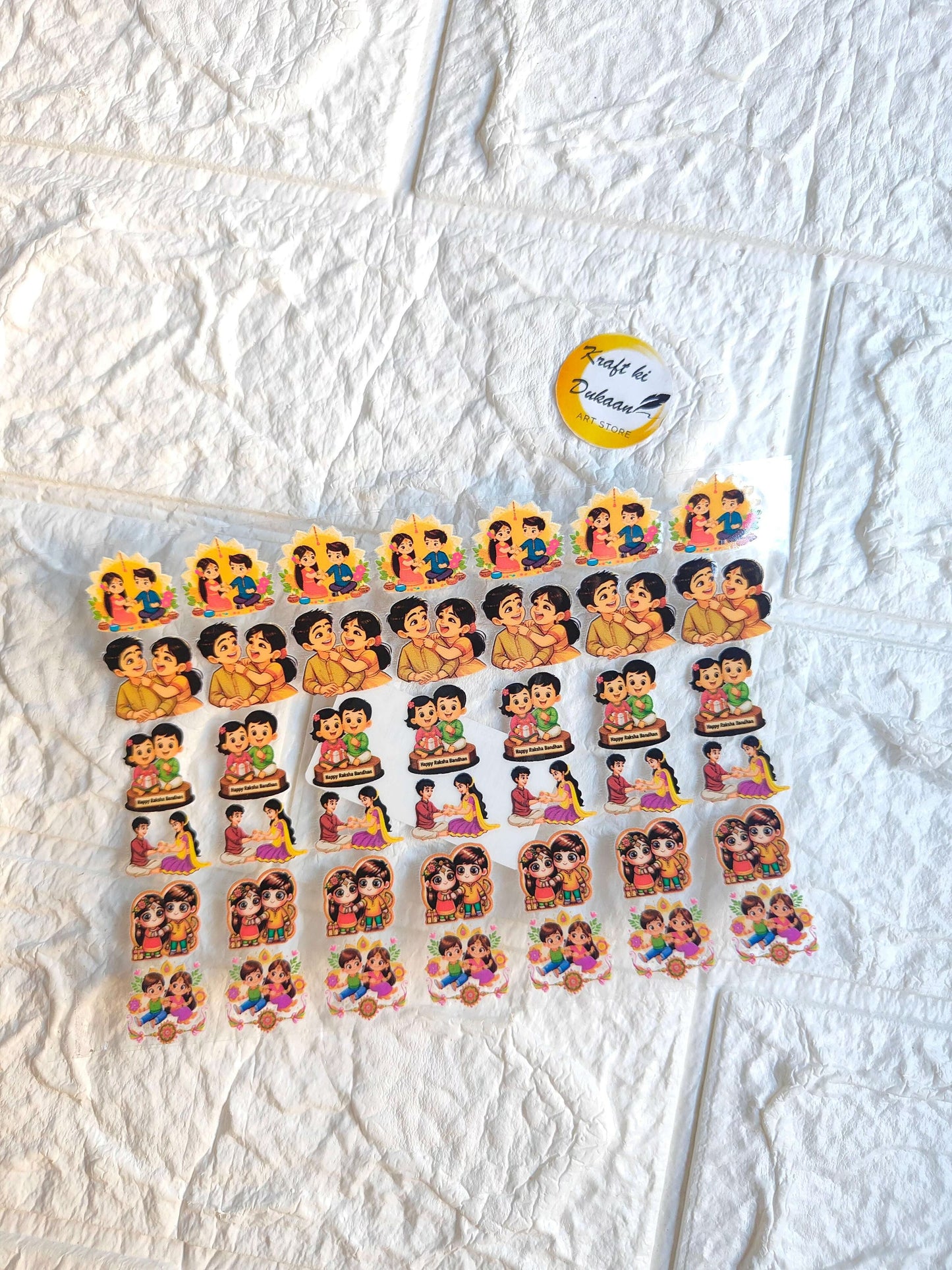 UV DTF peel-off sticker sheet J52 with colorful cartoon kids cutout stickers