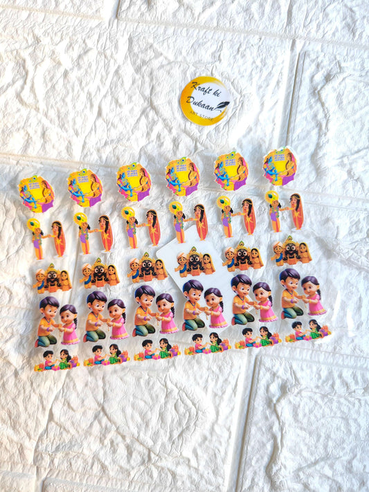 UV DTF Peel off sticker sheet J51, colorful cartoon kid stickers (multiple)