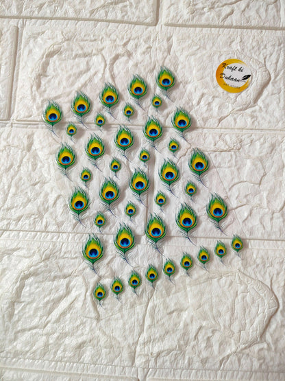 UV DTF peel-off sticker sheet J18 with peacock eye feather pattern
