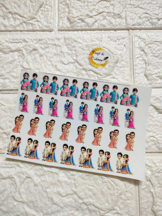 UV DTF peel-off sticker sheet J57, sheet of colorful cartoon figures