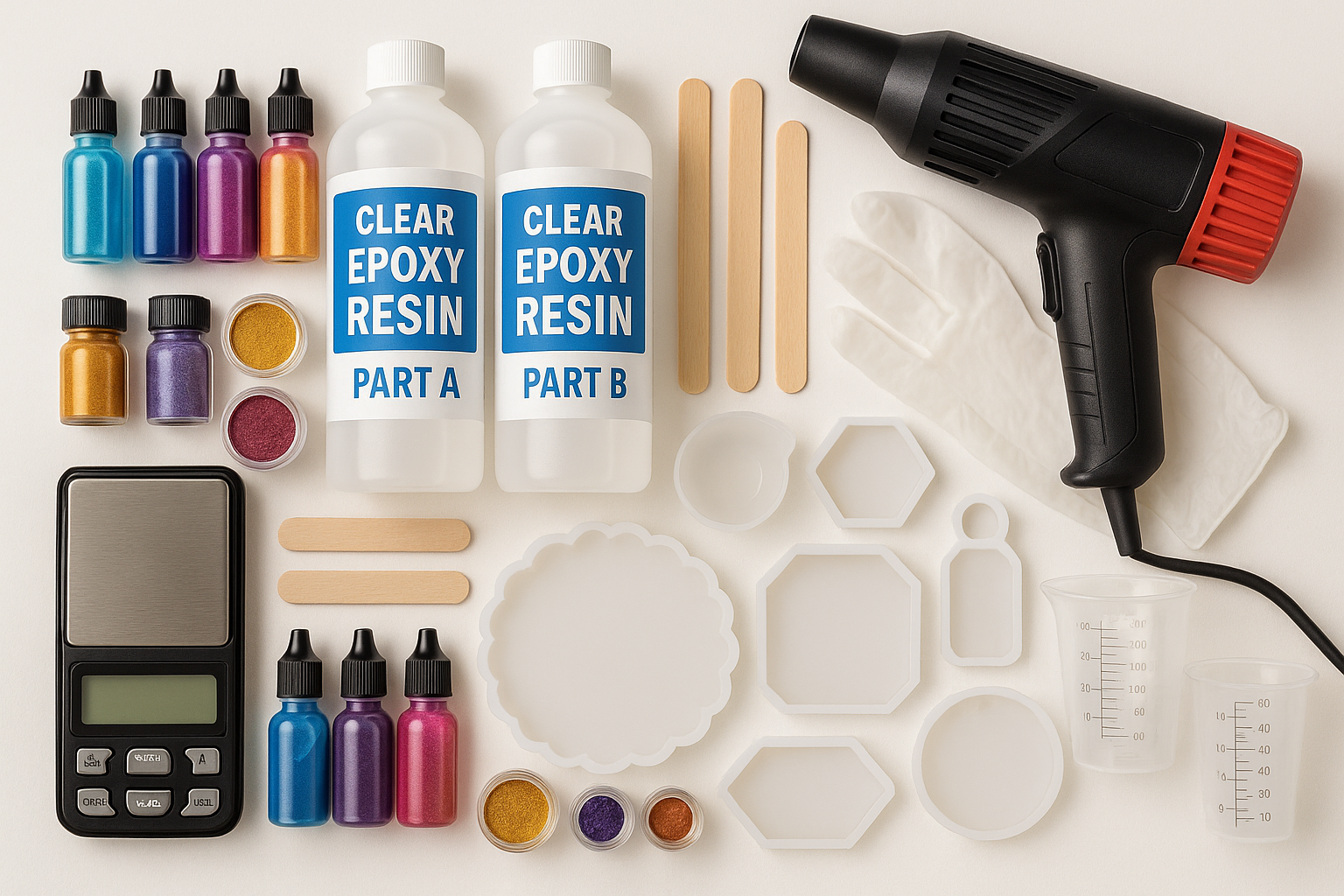 showcasing resin art materials
