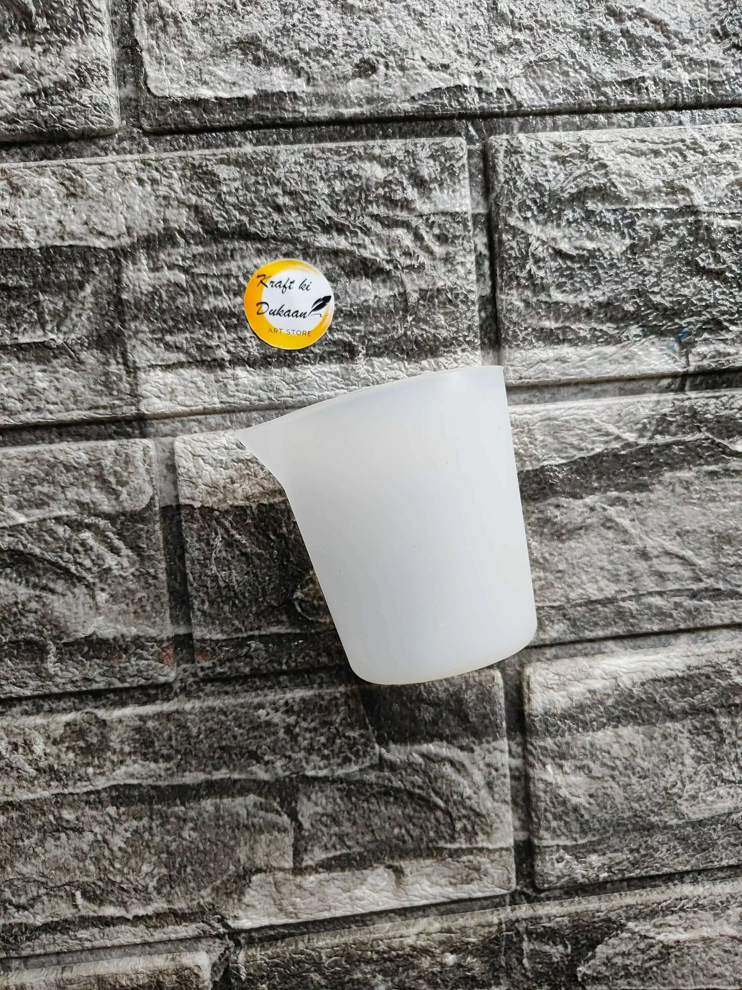 Silicon 100ML Cup, white collapsible cup with wide rim