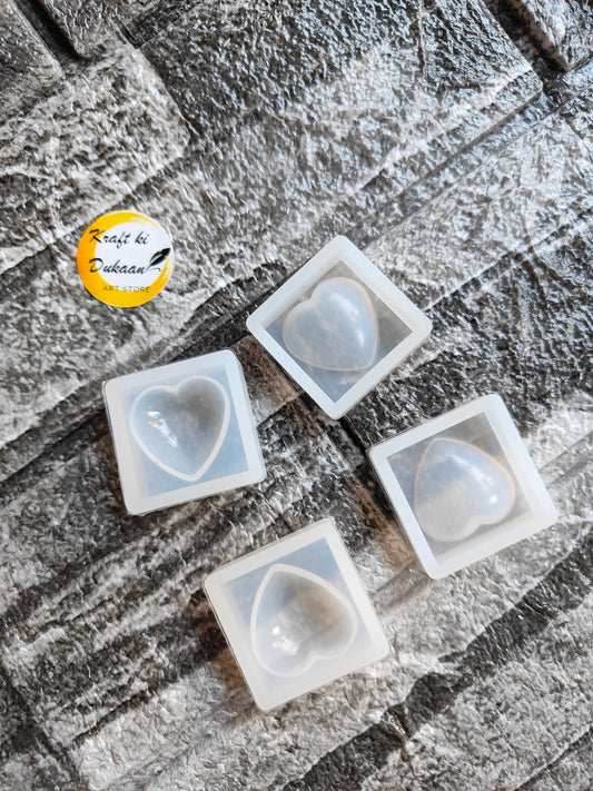 Kraft ki Dukaan 4 piece silicone heart molds in transparent white for baking and crafting