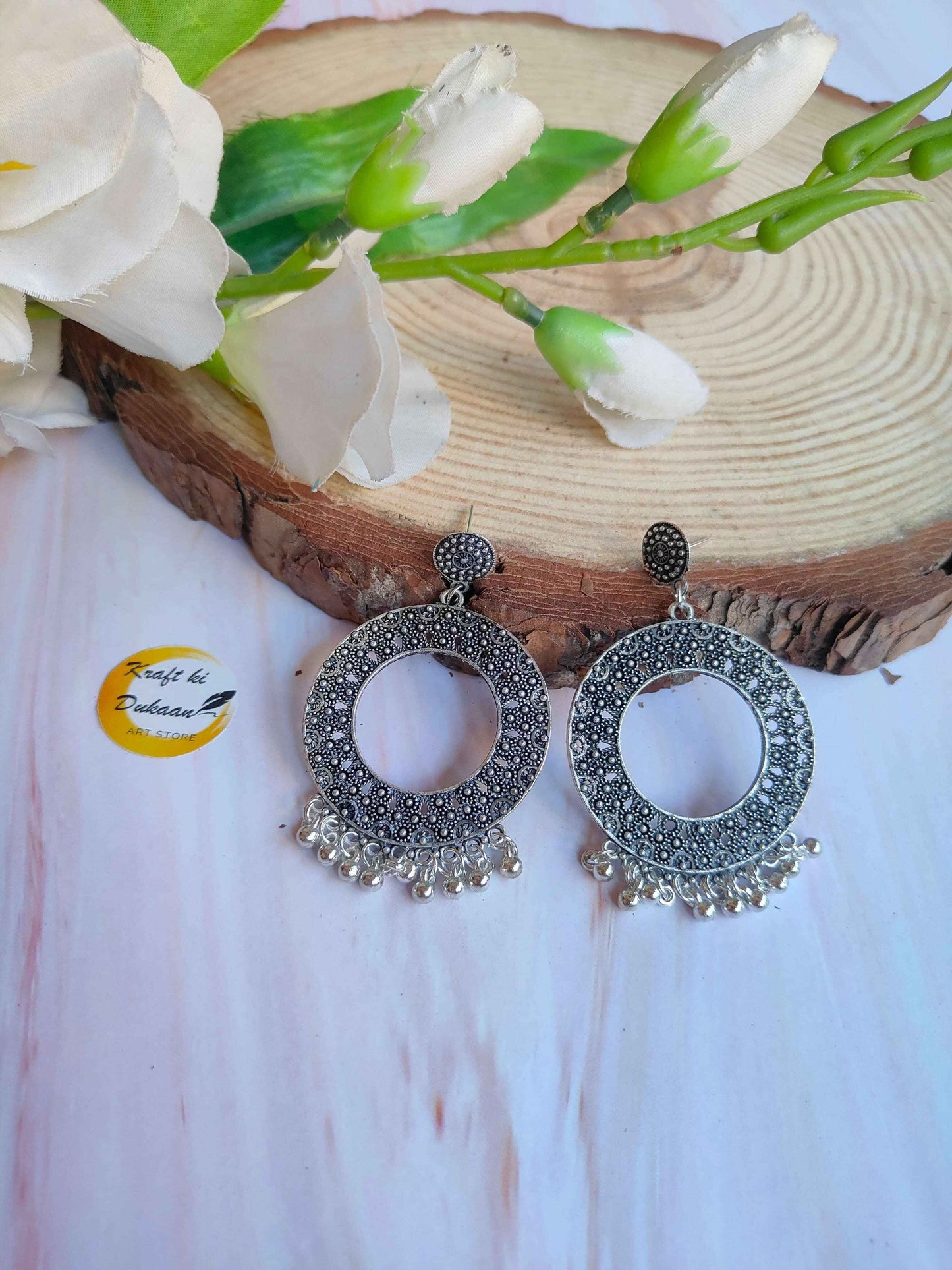 Silver Jhumka without Beads B17