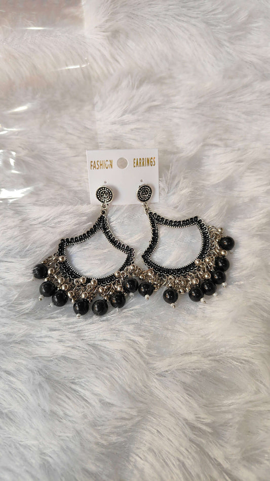 silver-jhumka-earrings-with-beads-black-beaded-dangle-1