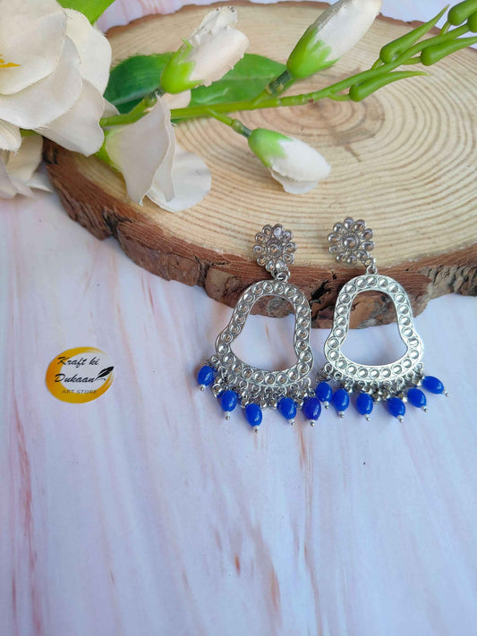 Silver Jhumka with Beads C7
