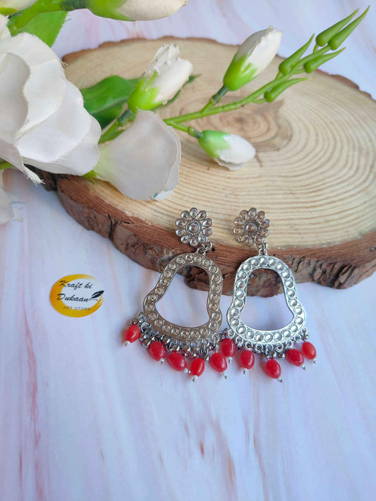 Silver Jhumka with Beads C4